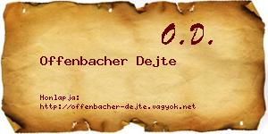 Offenbacher Dejte névjegykártya
